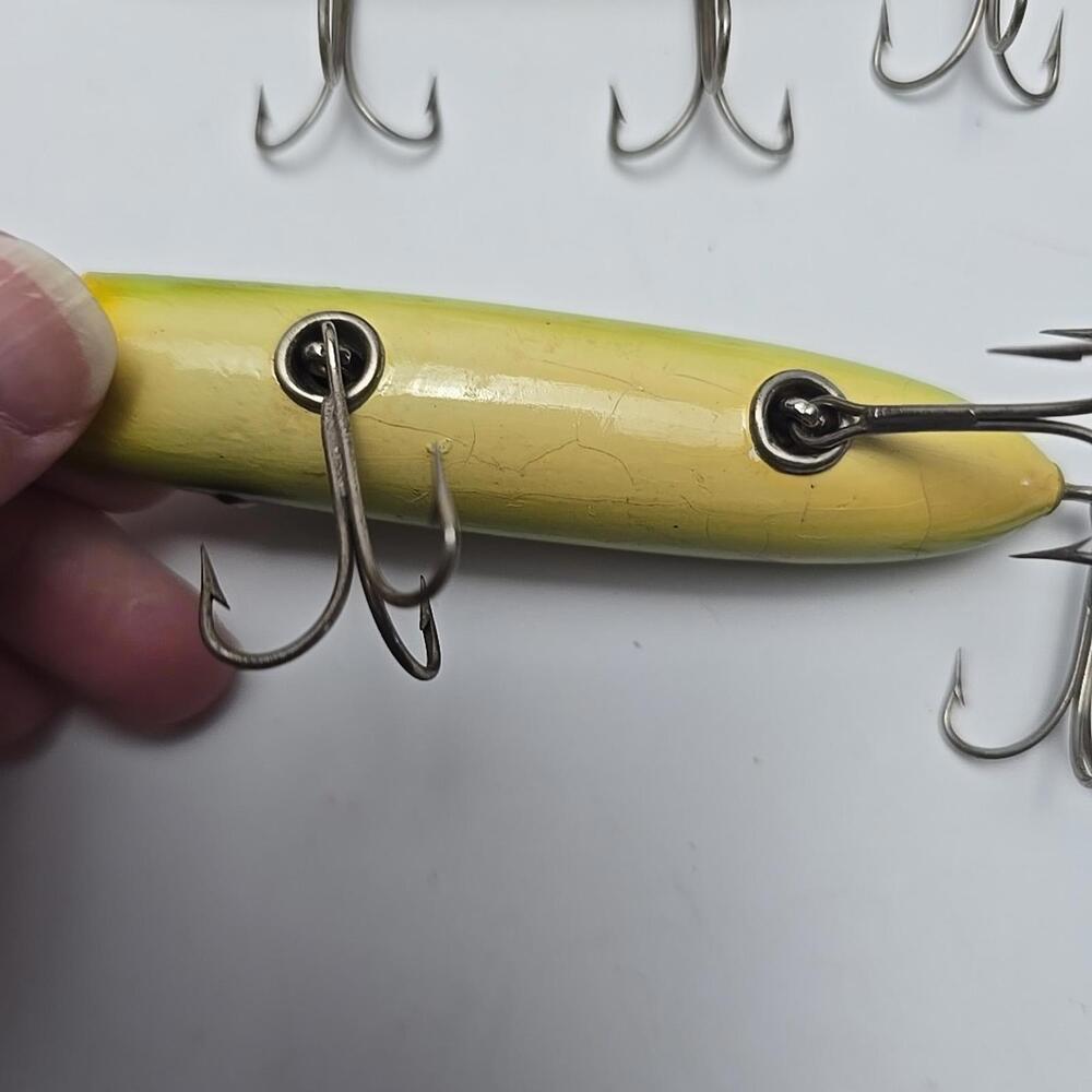 Vintage Lot of 2 Old South Bend Bass Oreno Red Head With Glas Eyes Fishing Lures - Picture 3 of 10